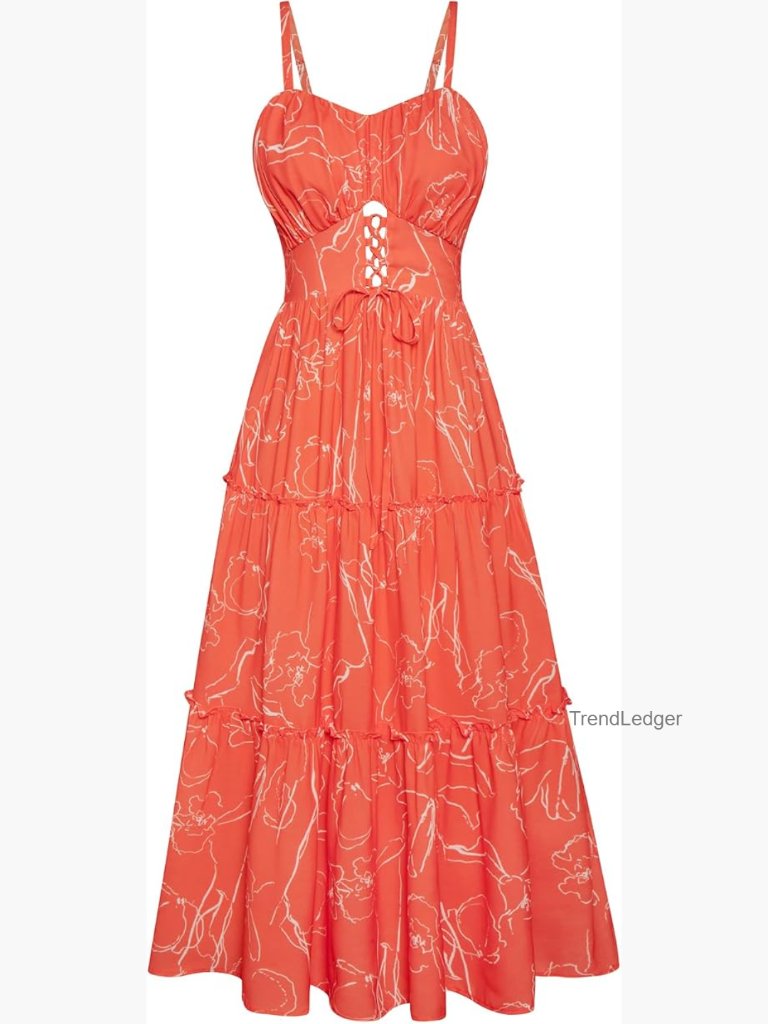 Spaghetti Strap Flowy Maxi Sundress With Pockets